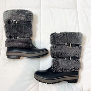 Ugg Lilyan Black Fur Tall Snow Boots